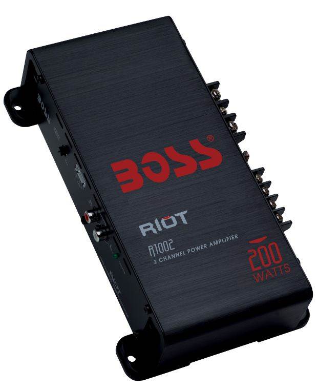 BOSS R1002 200W 2-Channel RIOT Car Audio Power Amplifier Amp + 8 Gauge Amp Kit