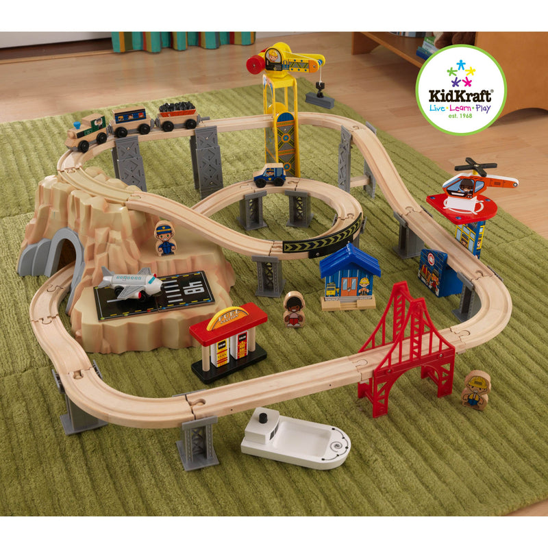 KidKraft 60 Piece Wooden Kids Buildable Play Train Set w/ Train 17981(Open Box)