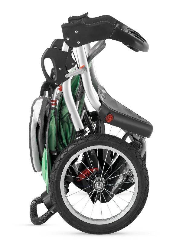 Schwinn Turismo Single Baby Swivel Jogging Stroller - Green/Black - Open Box