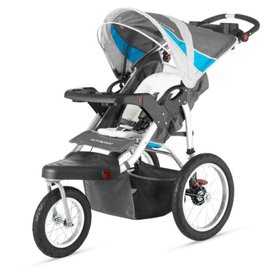 Schwinn Turismo Single Baby Swivel Jogging Stroller - Gray/Blue - Open Box