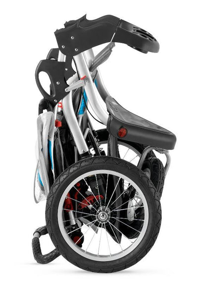 Schwinn Turismo Single Baby Swivel Jogging Stroller - Gray/Blue - Open Box