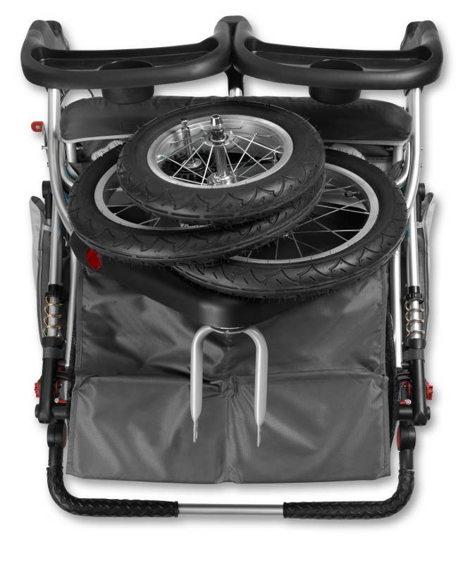 Schwinn Turismo Double Swivel Baby Jogging Stroller - Gray / Blue - Open Box