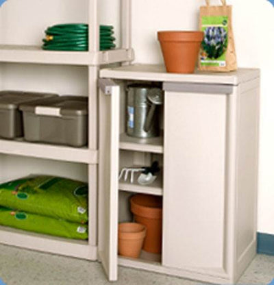 Sterilite Heavy Duty Adjustable 2 Shelf Base Cabinets Storage (Open Box)