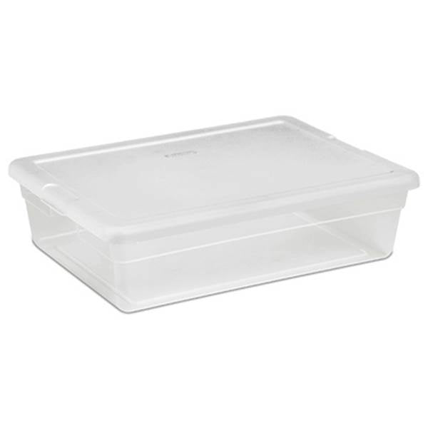 Sterilite Single Lidded 28 Quart Clear Bin Storage Box Tote (Open Box) (20 Pack)