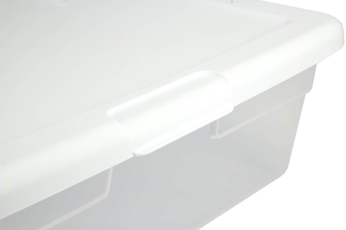 Sterilite Single Lidded 28 Quart Clear Bin Storage Box Tote Container (Open Box)