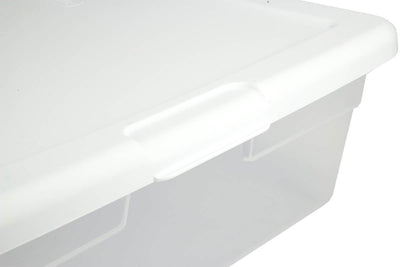 Sterilite Single Lidded 28 Quart Clear Bin Storage Box Tote Container (Open Box)