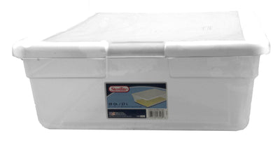 Sterilite Single Lidded 28 Quart Clear Bin Storage Box Tote Container (Open Box)