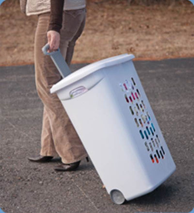 Sterilite 12228003 Portable Wheeled Laundry Hamper-Open Box