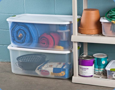 Sterilite 18898004 106-Quart Clear Storage Tote Box W/Latching Lid (Open Box)