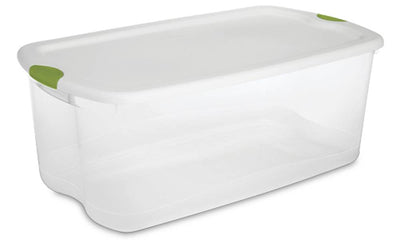 Sterilite 18898004 106-Quart Clear Storage Tote Box W/Latching Lid (Open Box)