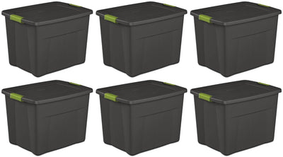 6-Pack Sterilite 22-Gallon Durable Stackable Latch Storage Totes (Open Box)