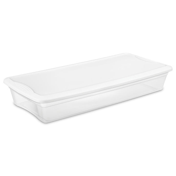 Sterilite 41 Quart Lightweight Under Bed Storage Box Container with Lid, 6 Pack