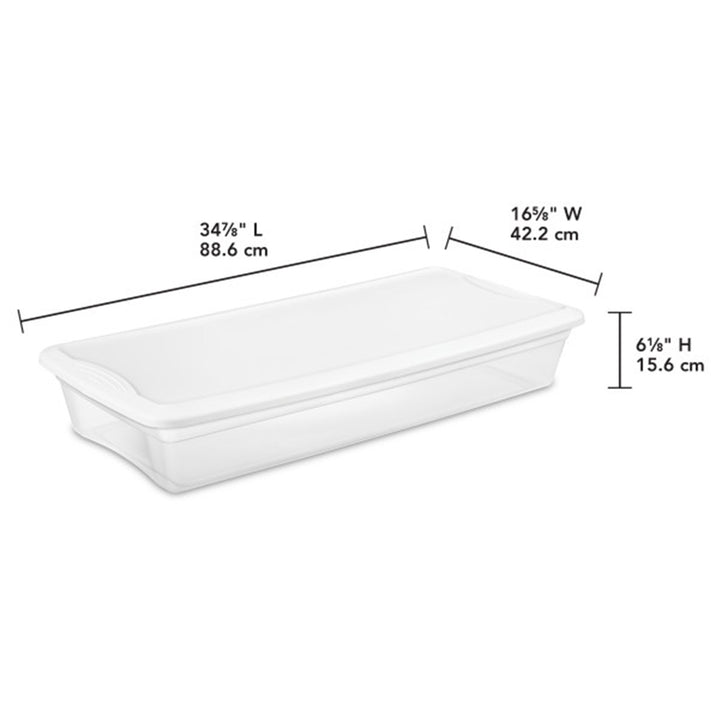 Sterilite 41 Quart Lightweight Under Bed Storage Box Container with Lid, 12 Pack