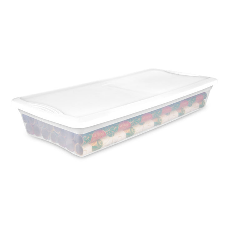 Sterilite 41 Quart Lightweight Under Bed Storage Box Container with Lid, 6 Pack