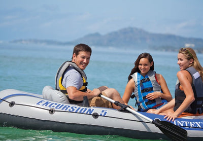 Intex Inflatable Excursion 5 Person Boat Set & Intex Explorer K2 Kayak, 2-Person