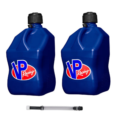 VP Racing Fuels 5.5 Gal Motorsport Container Blue (2-Pack) & Hose Kit w/Cap