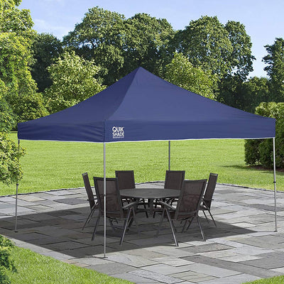 Quik Shade 12'x12' Instant Straight Leg Pop Up Canopy Shelter, Blue (For Parts)