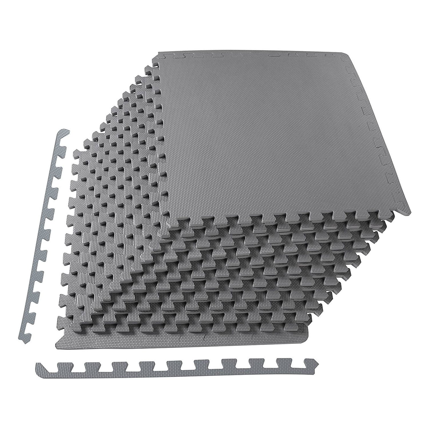 Everyday Essentials 1/2In Thick Floor Puzzle Exercise Mat, 48 Sq Ft, Gray (Used) - VMInnovations