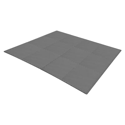 Everyday Essentials 1/2 Inch Thick Floor Puzzle Exercise Mat, 48 Sq Ft, Gray