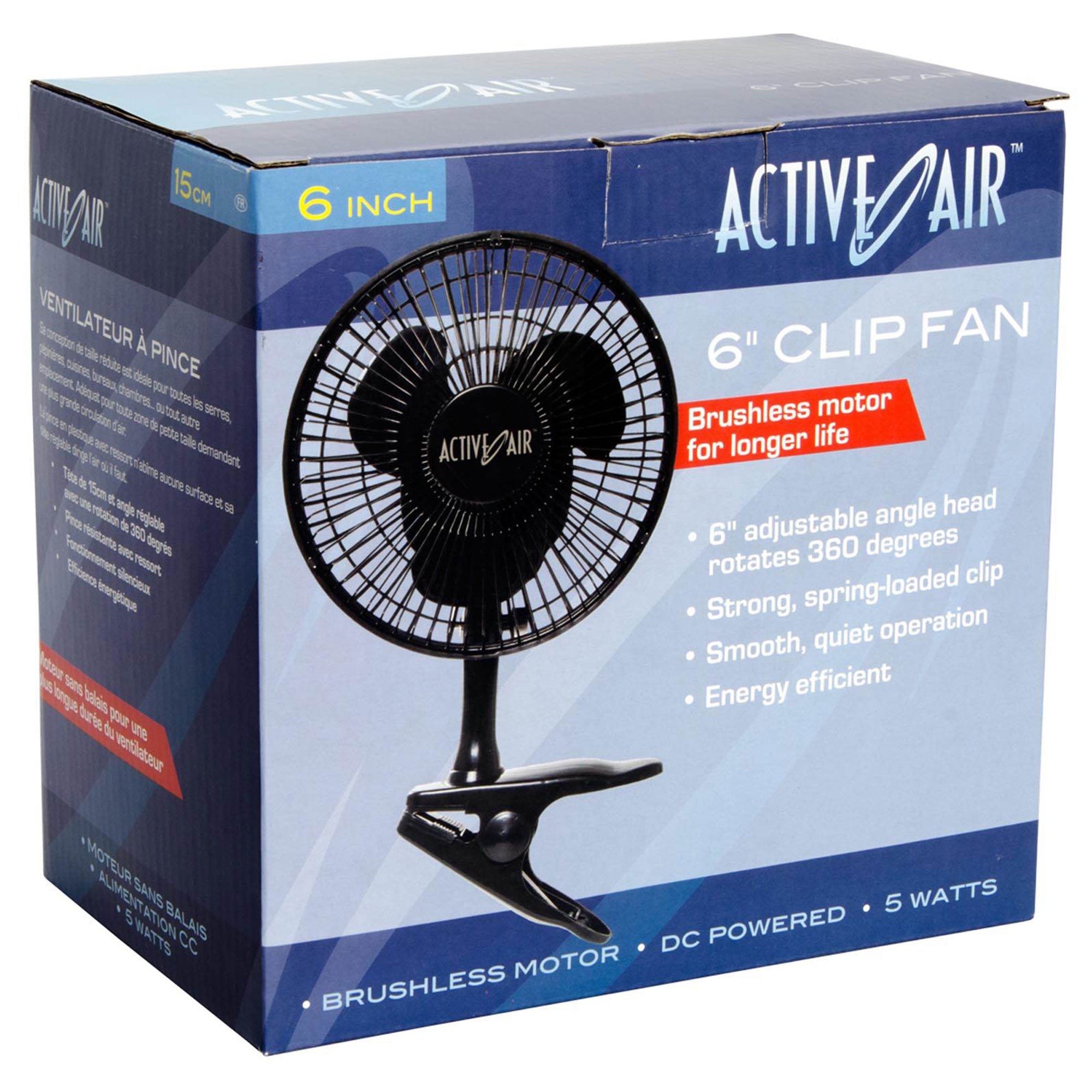 Active Air HORF6 Hydroponic 5W Brushless Motor 6-Inch Clip On Garden Fan, 6 Pack - VMInnovations