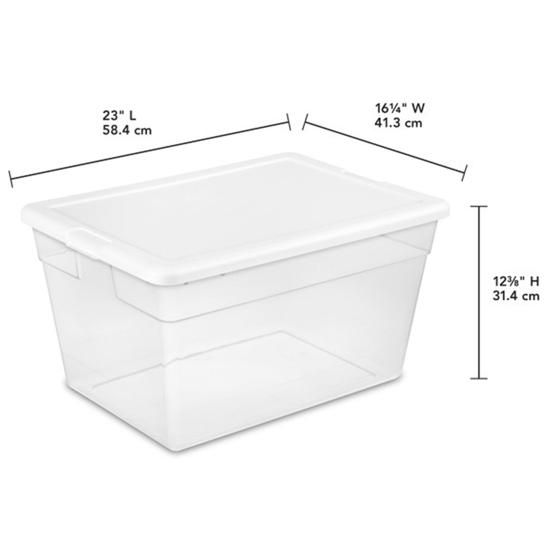 Sterilite 56 Quart Clear Plastic Storage Container Box and Latching Lid, 32 Pack