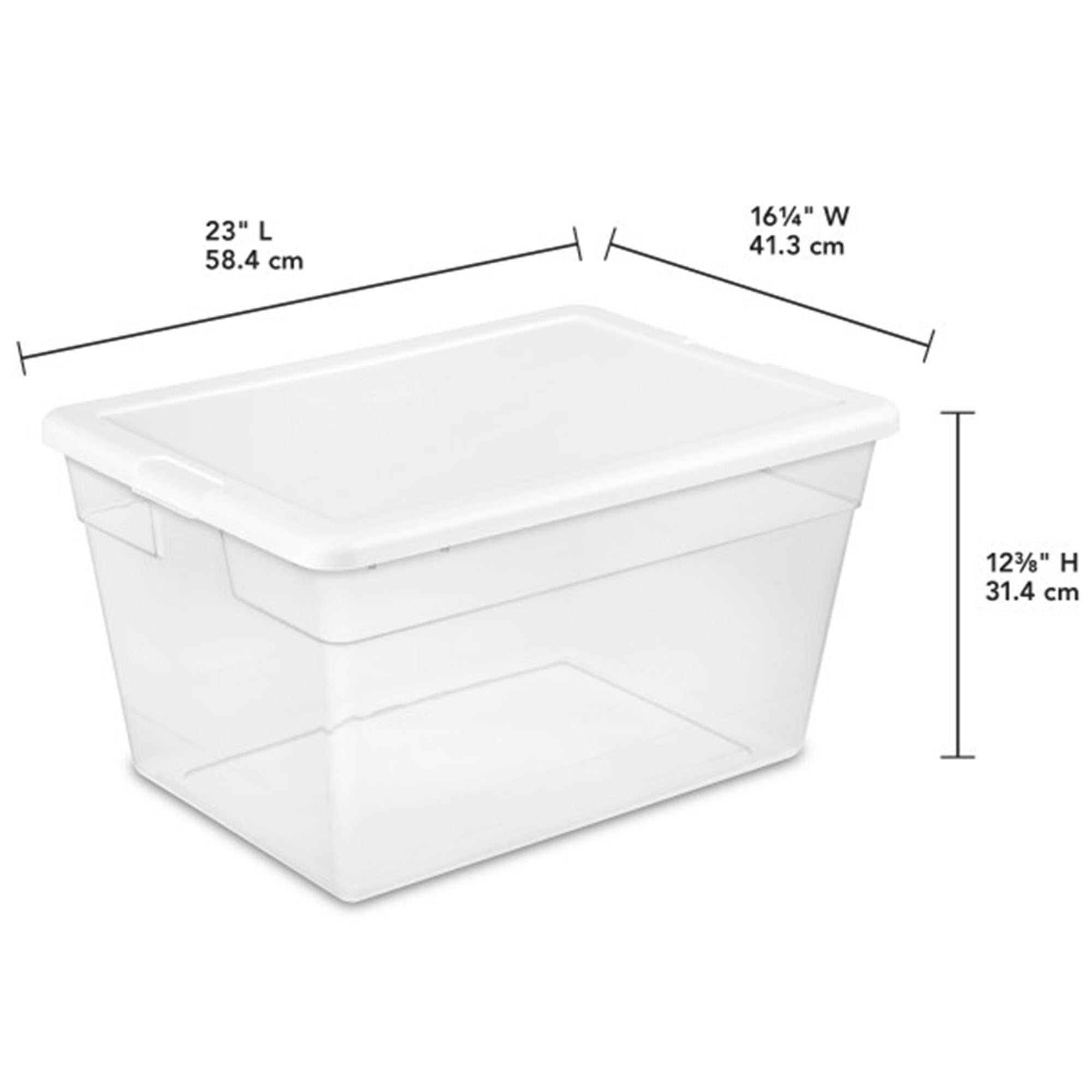 Sterilite 56 Quart Clear Plastic Storage Container Box and Latching Lid, 16 Pack