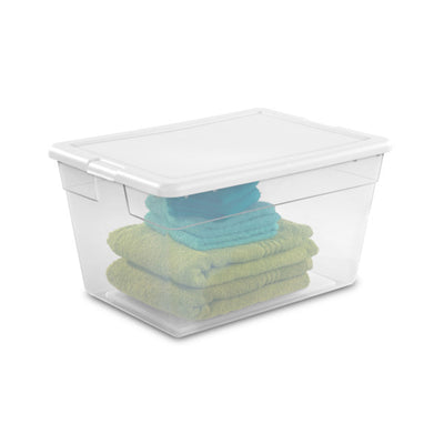 Sterilite 56 Quart Clear Plastic Storage Container Box w/ Latching Lid (24 Pack) - VMInnovations