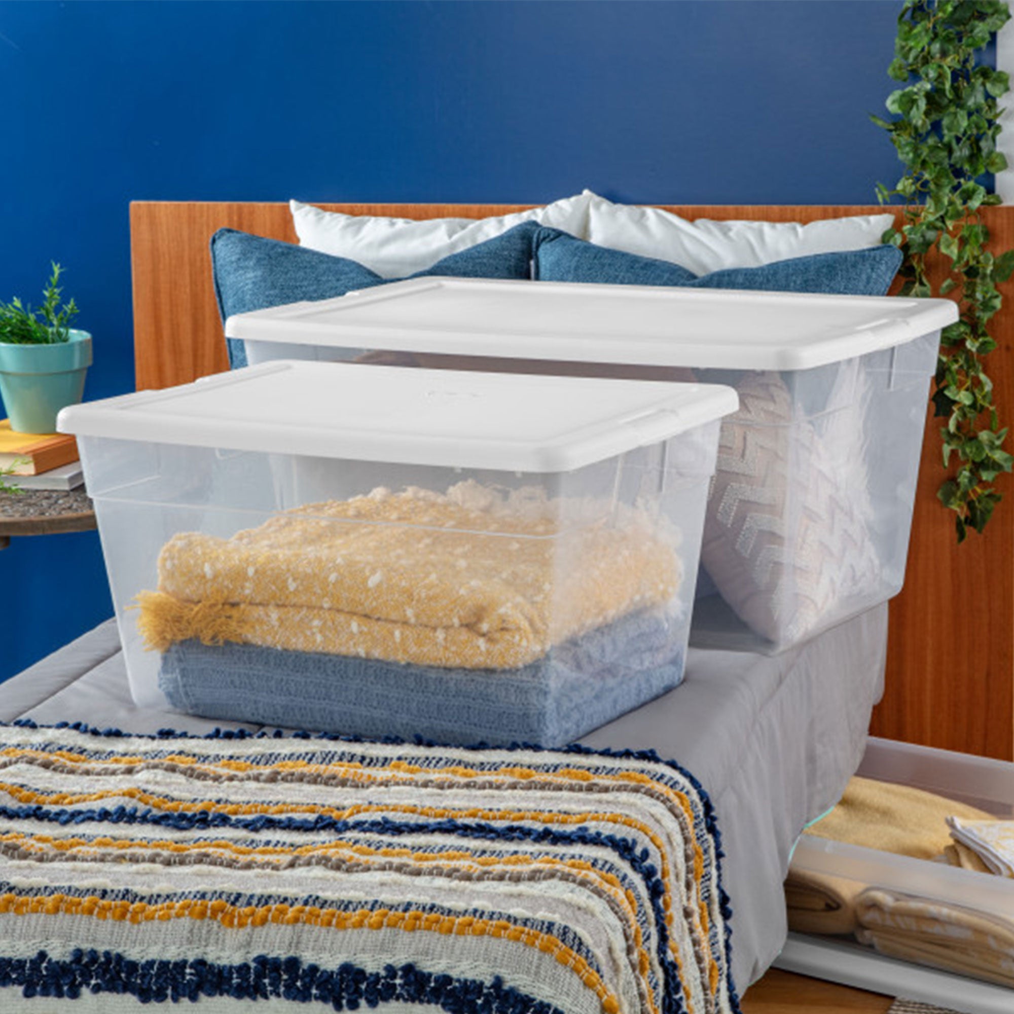 Sterilite 56 Quart Clear Plastic Storage Container Box and Latching Lid, 16 Pack - VMInnovations