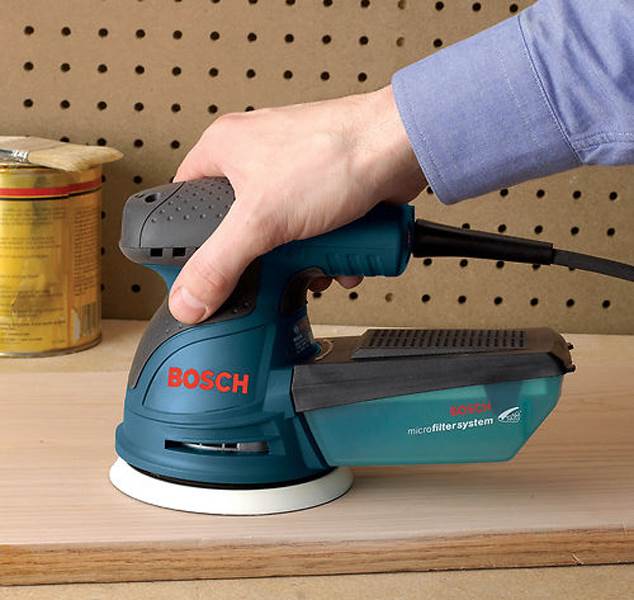 Bosch 5 inch Compact 120V Variable Speed Palm Grip Orbit Sander Kit (Open Box) - VMInnovations