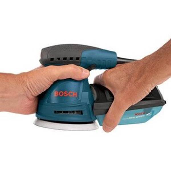 Bosch 5 inch Compact 120V Variable Speed Palm Grip Orbit Sander Kit (Open Box) - VMInnovations