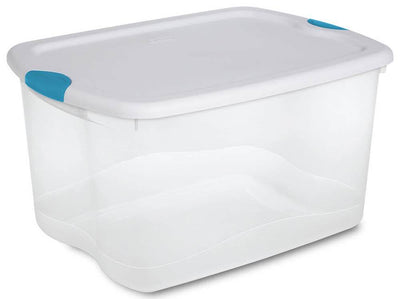 4)Sterilite 18888004 66-Quart Clear Tote Box W/Latching Container Lid (Open Box)