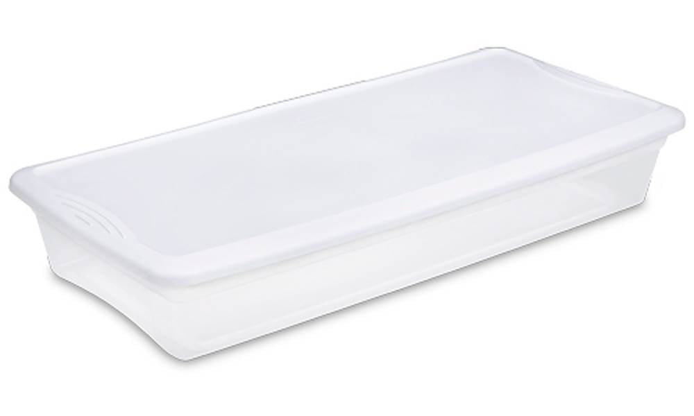 Sterilite 19608006 41 Quart Under the Bed Latching Tote Storage Box Container