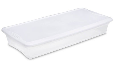 Sterilite 19608006 41 Quart Under the Bed Latching Tote Storage Box Container