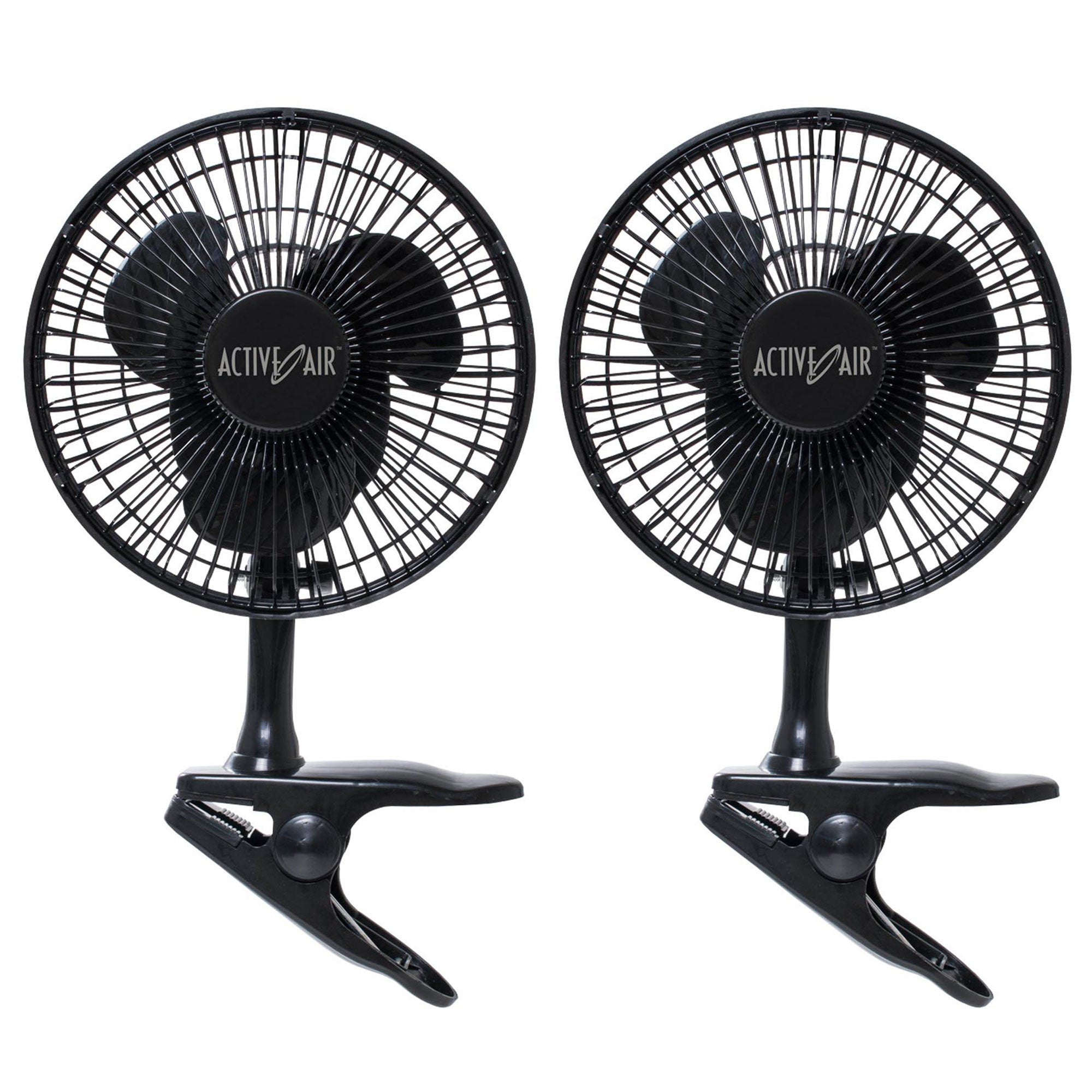 Active Air HORF6 6in Clip-On 5W Brushless Motor Hydroponic Grow Fan, 2 Pack - VMInnovations