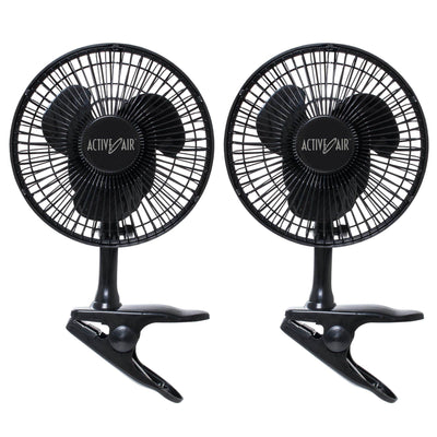 Active Air HORF6 6in Clip-On 5W Brushless Motor Hydroponic Grow Fan, 2 Pack - VMInnovations