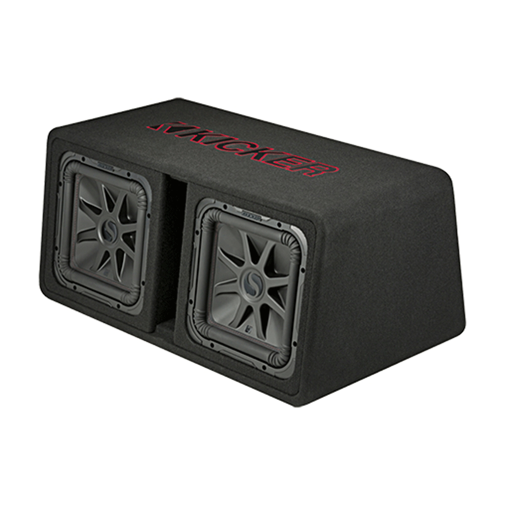 KICKER 45DL7R122 Dual 12 Inch L7R 2 Ohm 1200W RMS Power Car Subwoofer Enclosure - VMInnovations