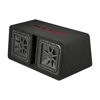 KICKER 45DL7R122 Dual 12 Inch L7R 2 Ohm 1200W RMS Power Car Subwoofer Enclosure - VMInnovations