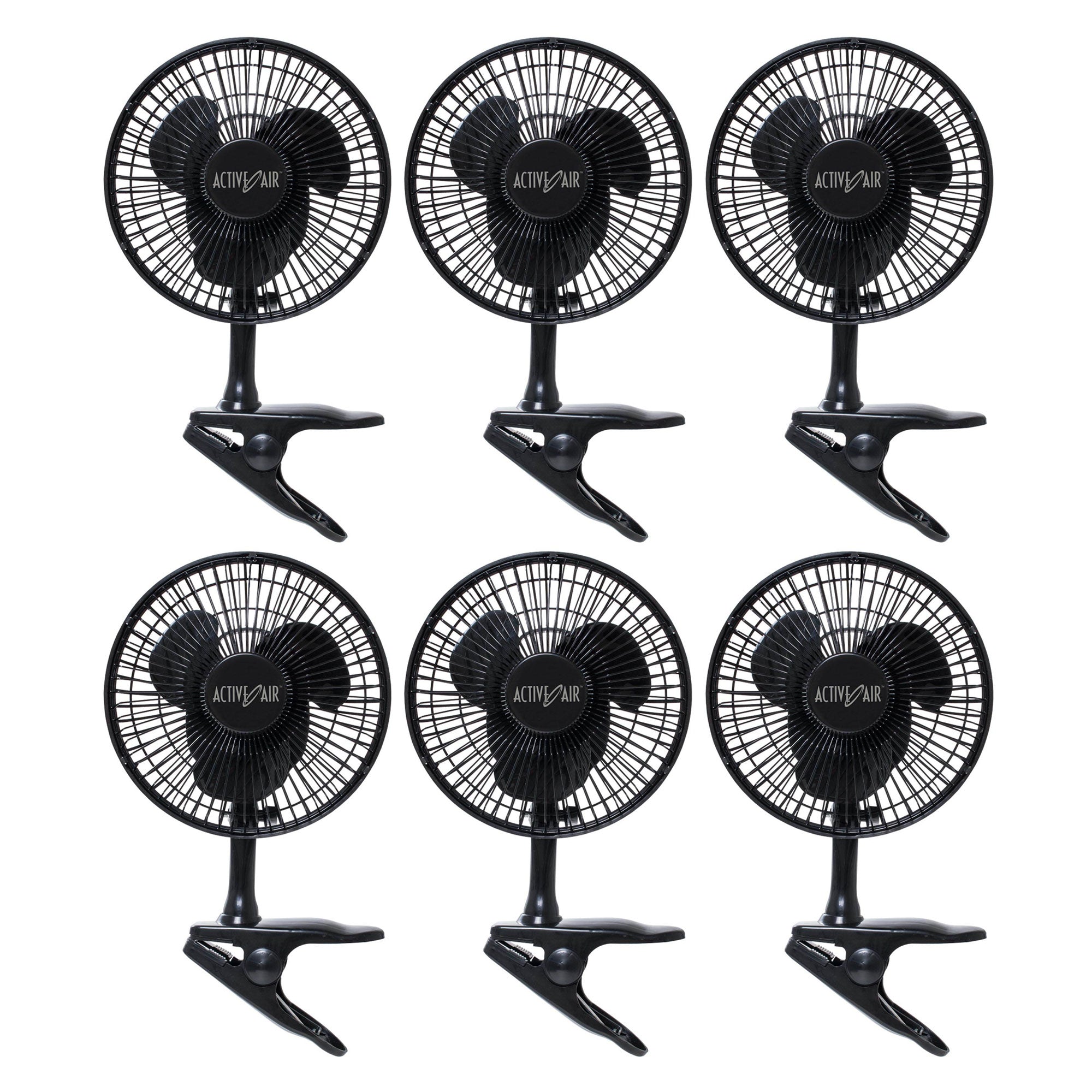 Active Air HORF6 Hydroponic 5W Brushless Motor 6-Inch Clip On Garden Fan, 6 Pack - VMInnovations