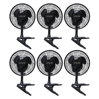 Active Air HORF6 Hydroponic 5W Brushless Motor 6-Inch Clip On Garden Fan, 6 Pack - VMInnovations