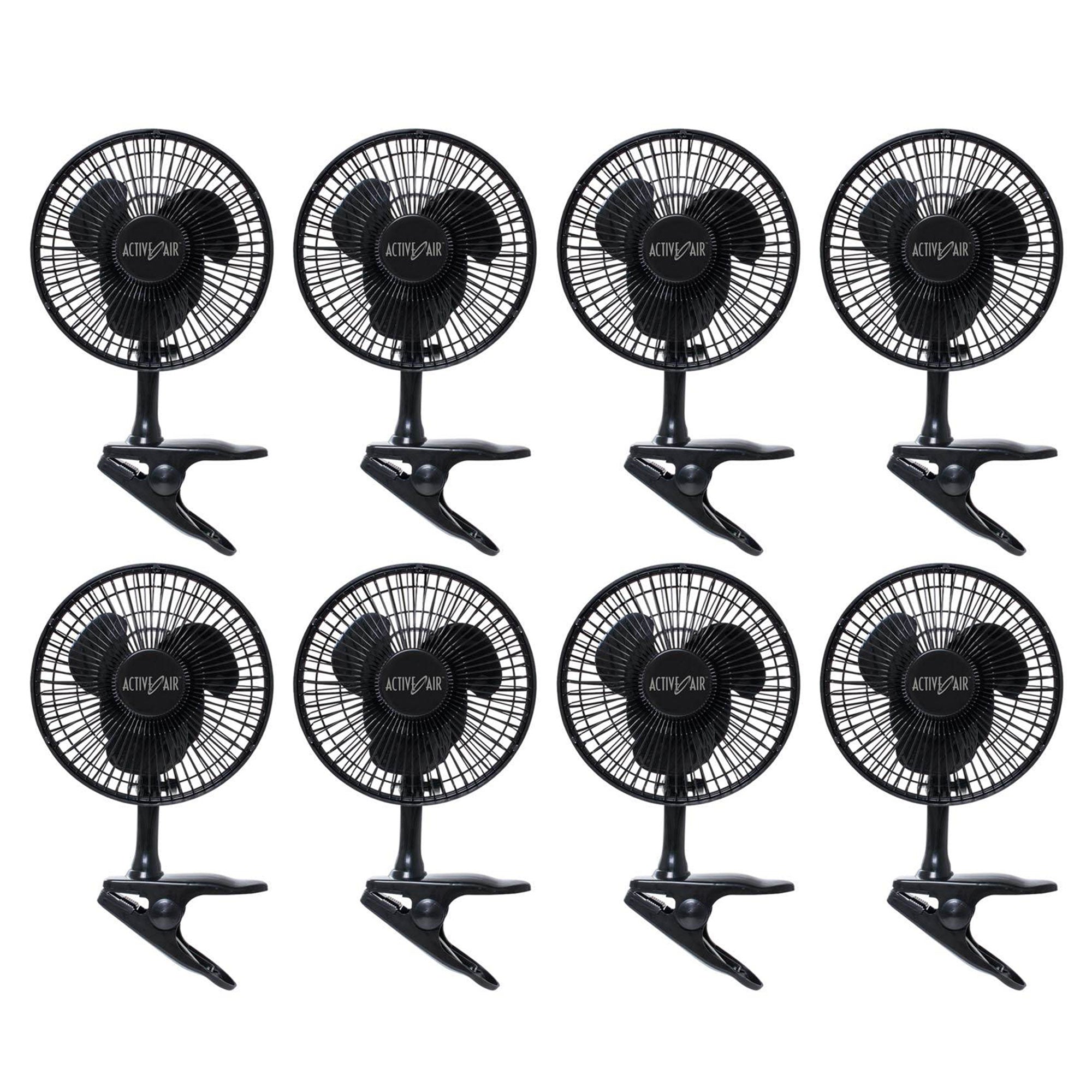 (8) Active Air 6" 5W Magnetic Drive Clip On Grow Fans w/ Brushless Motor | HORF6