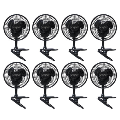 (8) Active Air 6" 5W Magnetic Drive Clip On Grow Fans w/ Brushless Motor | HORF6