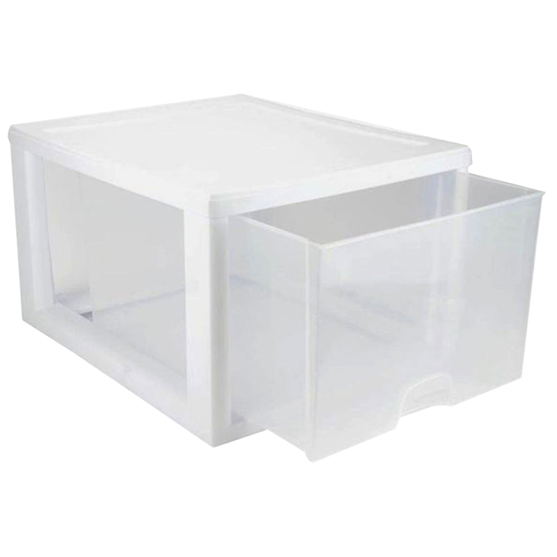 Sterilite 27 Quart Stacking Storage Drawer, Stackable Plastic Bin Drawer, 4 Pack
