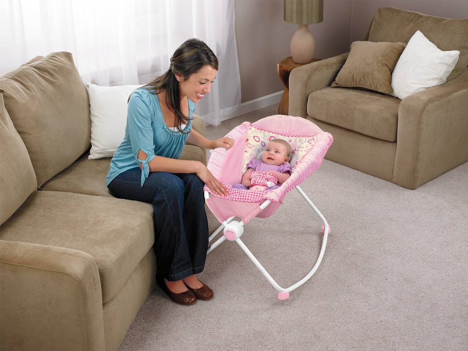 Fisher Price Newborn Baby Rock 'N Play Sleeper Vibration Rocker -Pink- Open Box