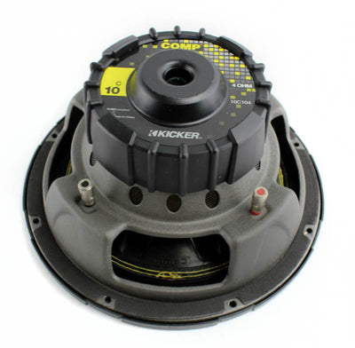 Kicker 43C104 10" Car Audio Subwoofer Sub and Single Vented Sub Box Enclosure