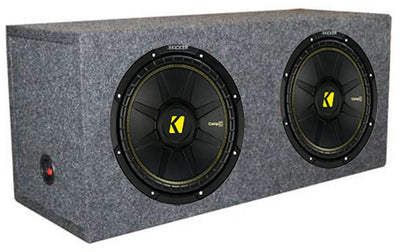 Kicker 44CWCS124 12" 1200W Car Subwoofers + Dual Sealed Sub Box Enclosure