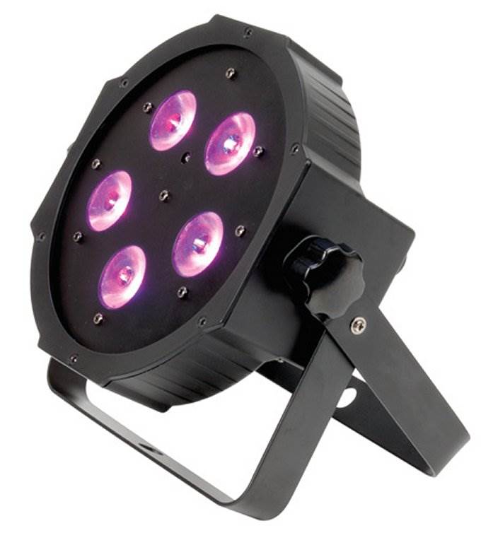 (2) AMERICAN DJ Mega Tripar Profile Plus RGB + UV Quad LED DMX Slim Par Lights