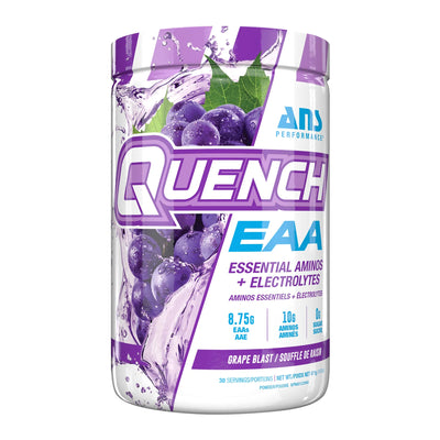 ANS Performance Quench EAA Hydration Drink Mix with Electrolytes, Grape Blast