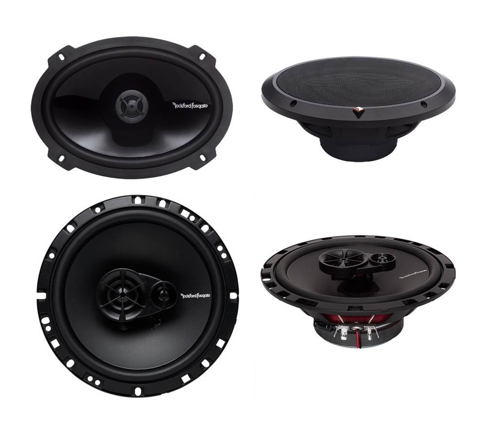 2) Rockford Fosgate P1692 6x9" 150W 2-Way +2) R165X3 6.5" 90W 3-Way Car Speakers