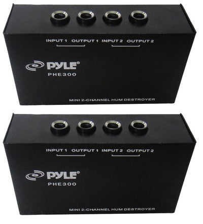 2) Pyle PHE300 Compact DJ/Studio 2-Channel Hum/Noise Destroyer Headphones Amps