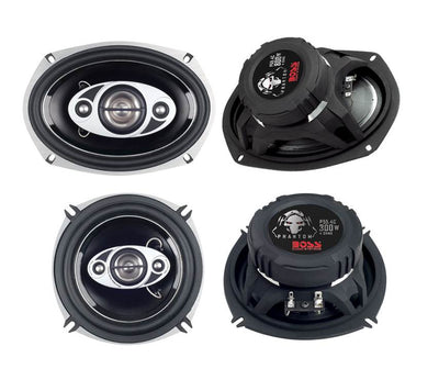 Boss P694C 6x9" 800W and 2) Boss P554C 5.25" 300W 4-Way Car Coaxial Speakers